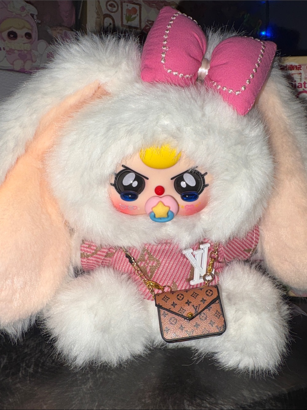 Baby three macchiato mini rabbit bag customized
